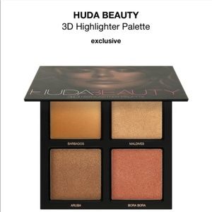 Huda Beauty 3D highlighter palette AND makeup bag